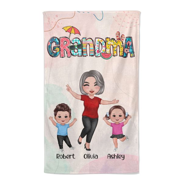 Grandma Summer Pattern Personalized Beach Towel Online Sale