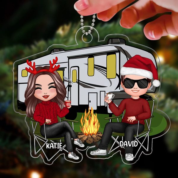 Doll Couple Camping Christmas Gift Personalized Acrylic Ornament For Cheap - Image 3