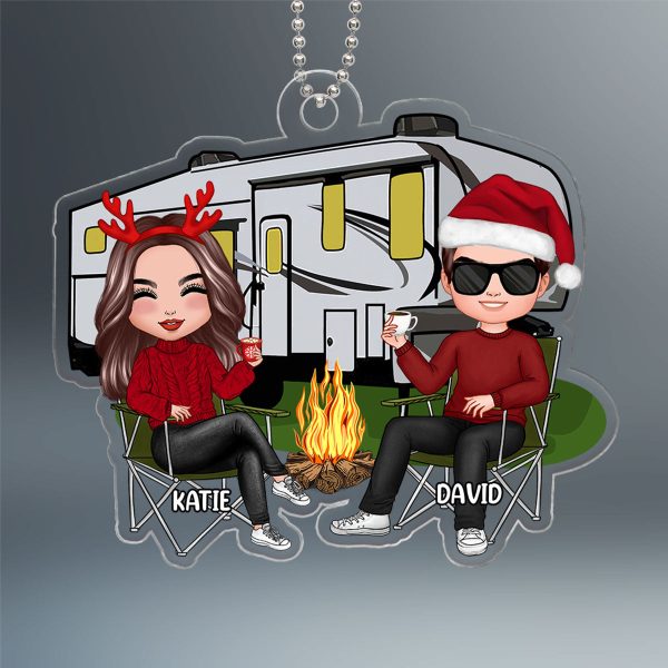 Doll Couple Camping Christmas Gift Personalized Acrylic Ornament For Cheap - Image 2