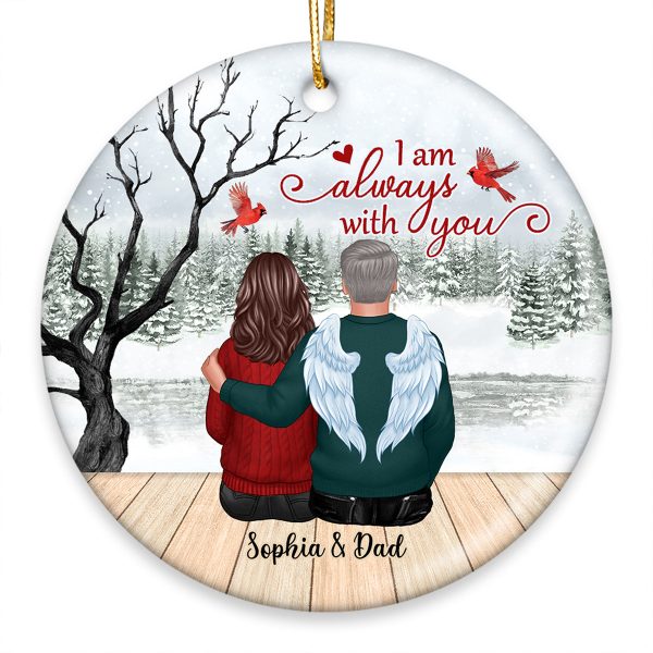 Always With You Dry Tree And Wood Brigde Memorial Gifts Personalized Circle Ornament Sale