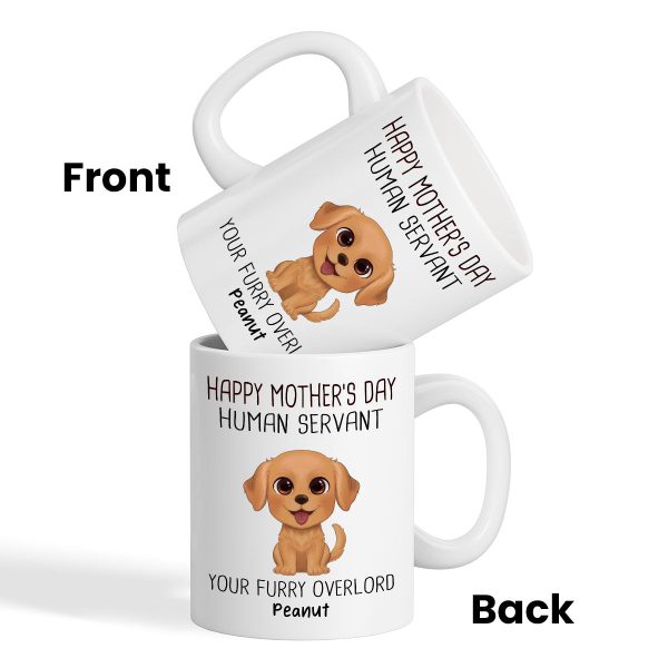 Watercolor Cute Dogs Happy Mother s Day Human Servant Personalized Mug, Gift For Dog Mom, Dog Lovers Discount - Image 3