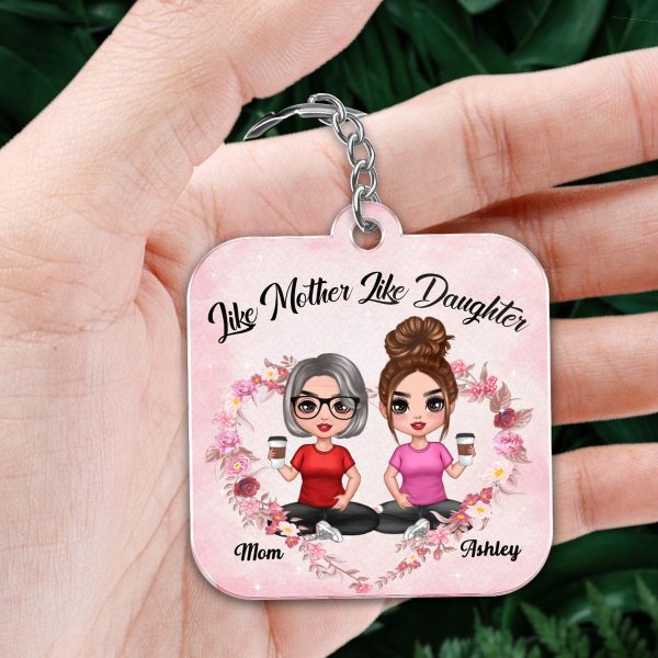 Like Mother Like Daughter Calendar Date Personalized Acrylic Keychain Online Sale - Image 2