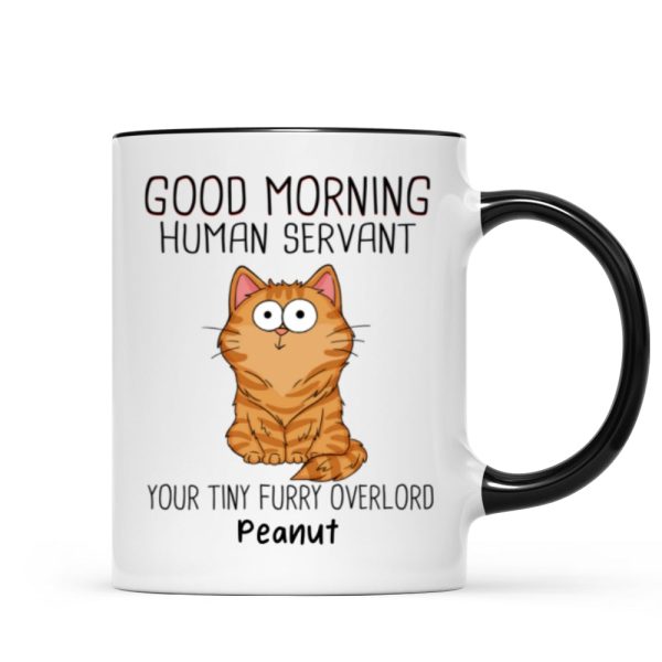 Good Morning Human Servant Funny Cat Expressions Personalized Mug Sale - Image 5