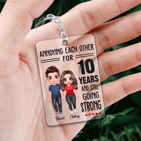 Annoying Each Other For Many Years Doll Couple Standing Personalized Acrylic Keychain Supply - Image 3